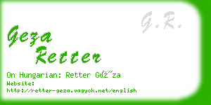 geza retter business card